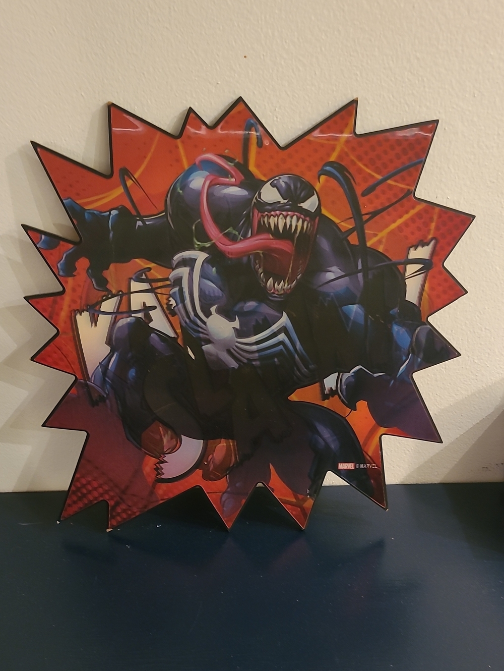 Marvel Venom Holographic Red and Yellow Comic Wall Art